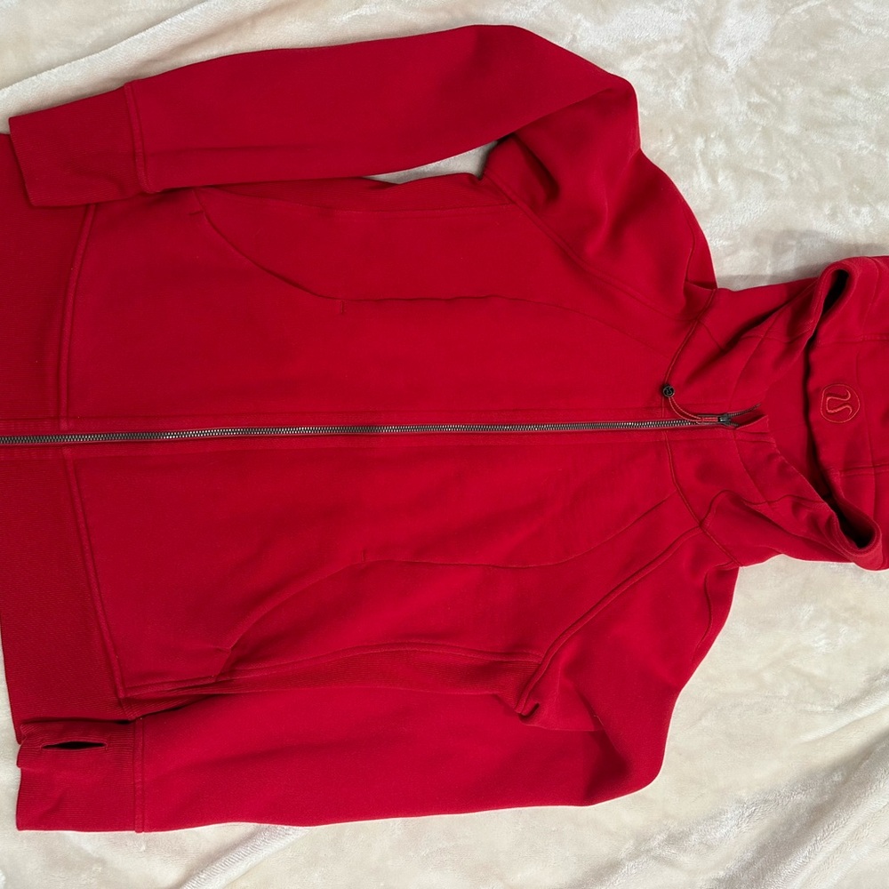Vibrant Red Zip-Up Hoodie
